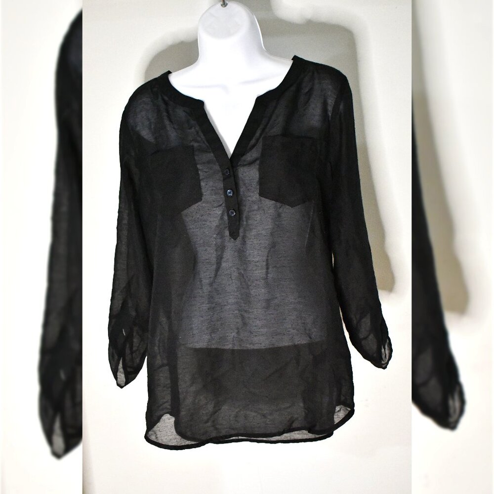 Women's Black Sheer Blouse